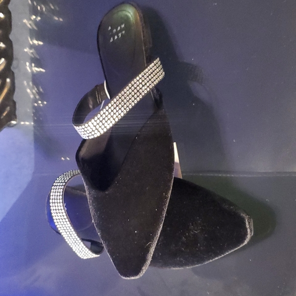  A New Day Maxine Flats in Black Velour shoes pointed - Picture 1 of 6